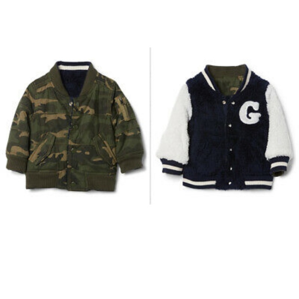Reversible camo and varsity style jacket - baby gap